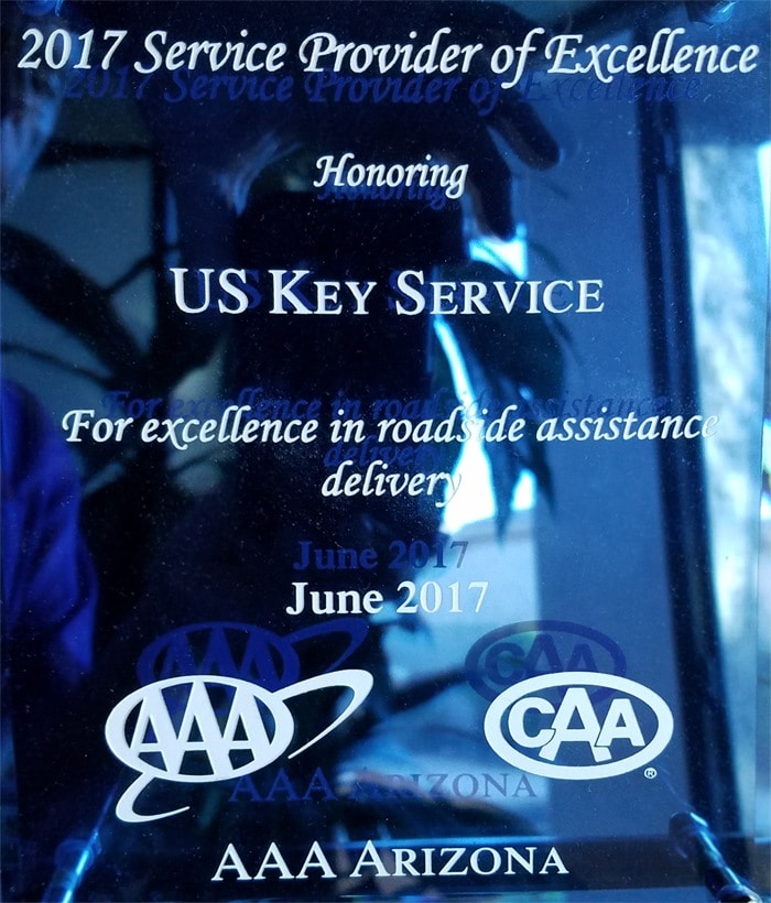 US Key Service Arizona auto locksmith AAA roadside assistance service award