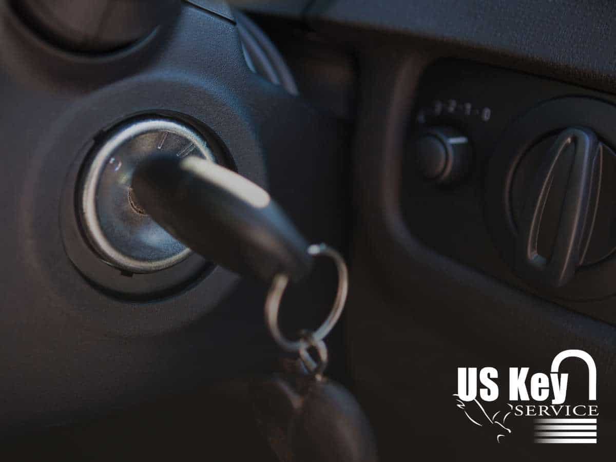 Close-up of an Ignition Cylinder for car repair.