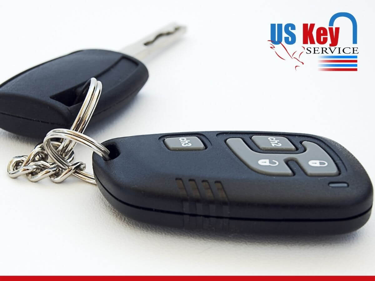 Car keys on white background